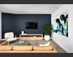 Modern living room with EasyCraft Easy VJ 100 wall panels