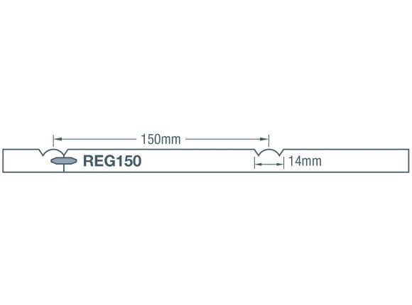Cross section profile drawing of EasyCraft Easy Regency Panels 150