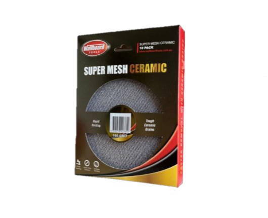 wallboard super mesh ceramic pads 225mm 80grit pack 10